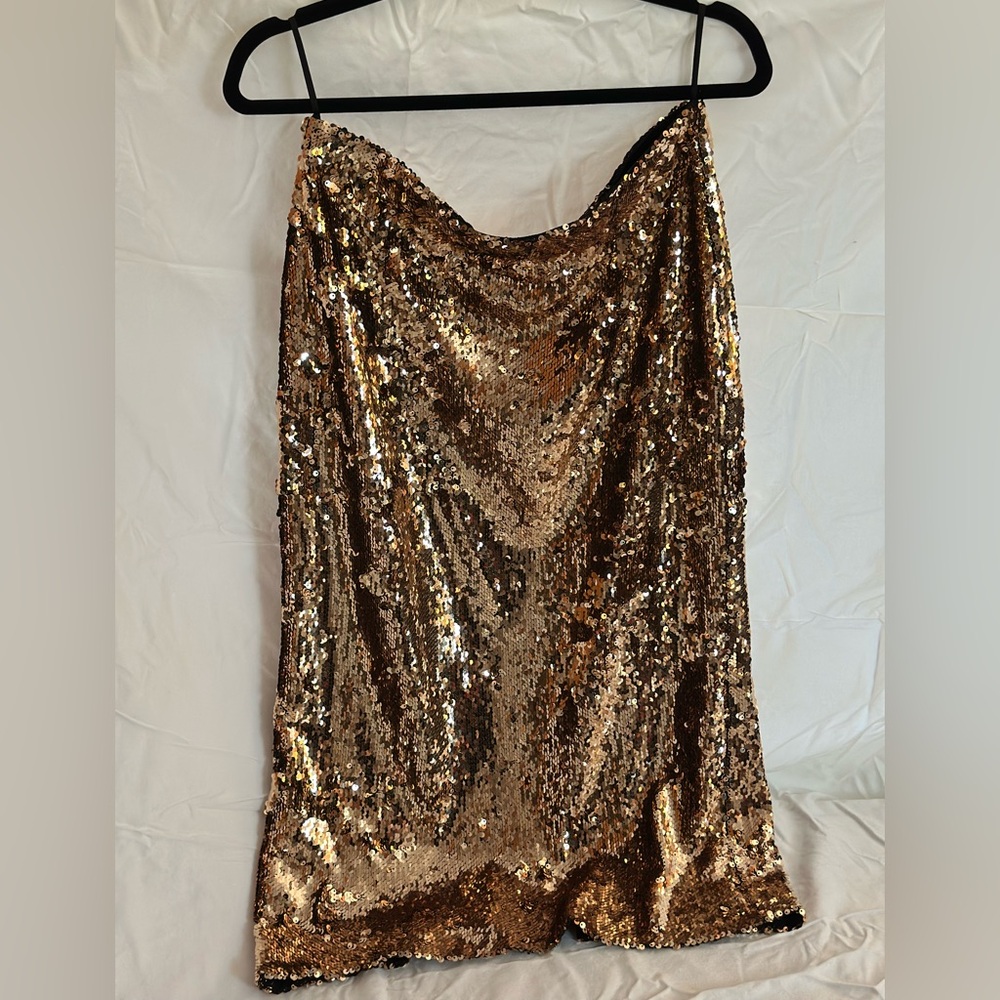 Dress the Population Bronze Sequin Mini Skirt